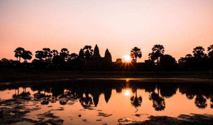 Sonnenuntergang in Angkor Wat, Kambdscha Reisen