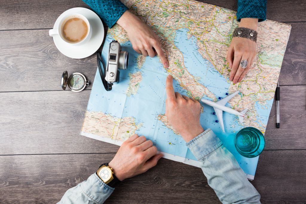 Planung, Karte, Reisen mit Guide